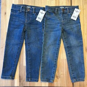 NWT OshKosh B’gosh Toddler Girls Super Skinny Denim Jeans size 3T - set of 2
